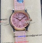YF Factory Swiss Chopard Happy Diamond Super Clone Rose Gold Pink Dial Watch